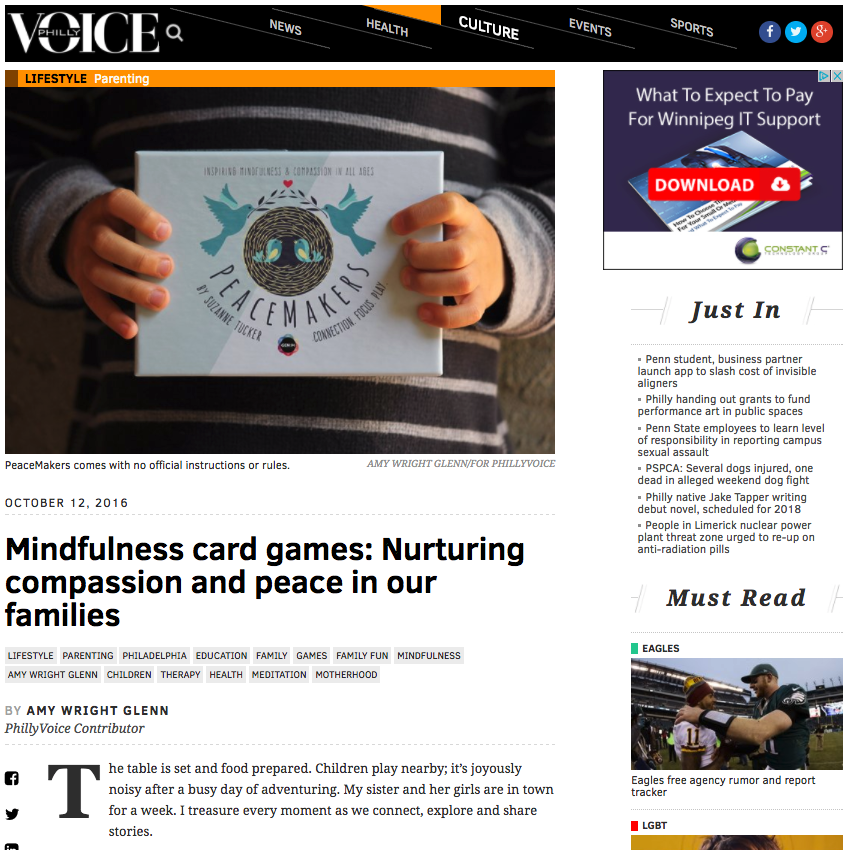 Philly Voice: Mindfulness Card Games: Nurturing Compassion and Peace in Our Families