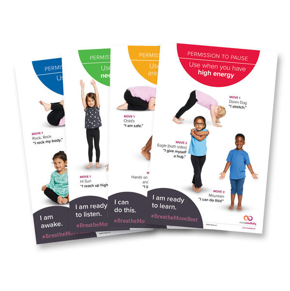 MoveMindfully® Permission To Pause Posters: Early Childhood (Set Of 4)