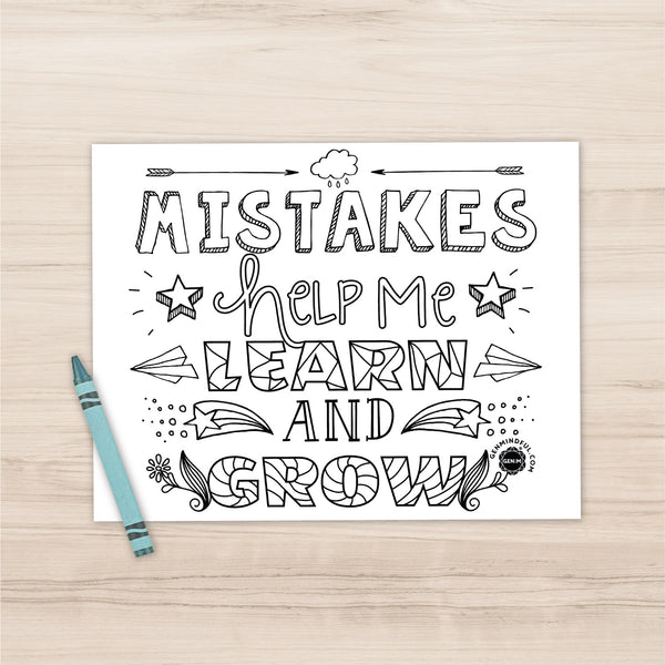Mistakes Help Me Coloring Sheet